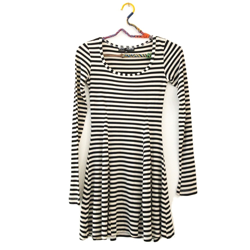 Vintage Betsey Johnson striped long sleeve dress